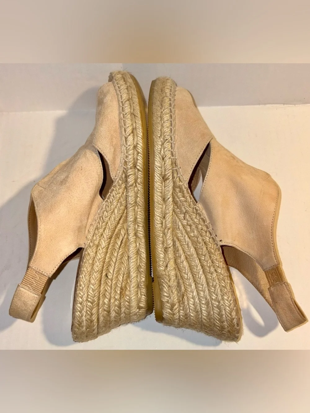 Anthropologie Kanna Tan Suede Wedge Espadrilles 9.5/41